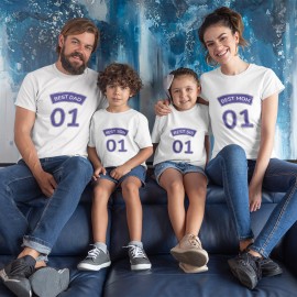 Best Dad Mom Son Sis 01 Family Matching  T-Shirts Combo