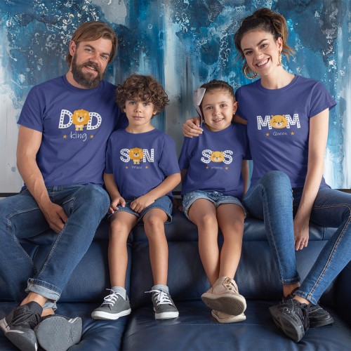Dad King Mom Queen Son Prince SIs Princess Family  T-Shirts Combo
