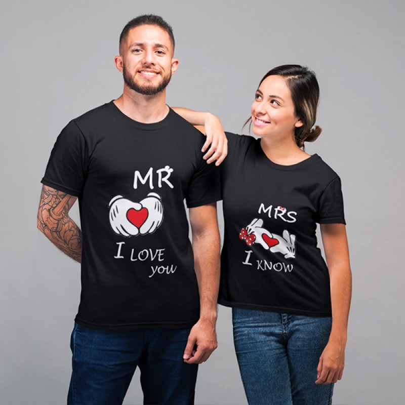 Mr and Mrs I Love You Matching Couple T Shirts