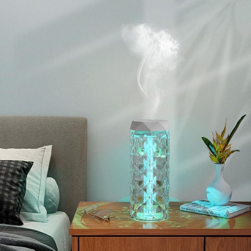 Stylish Air Humidifier With Crystal Light Effect Fragrance