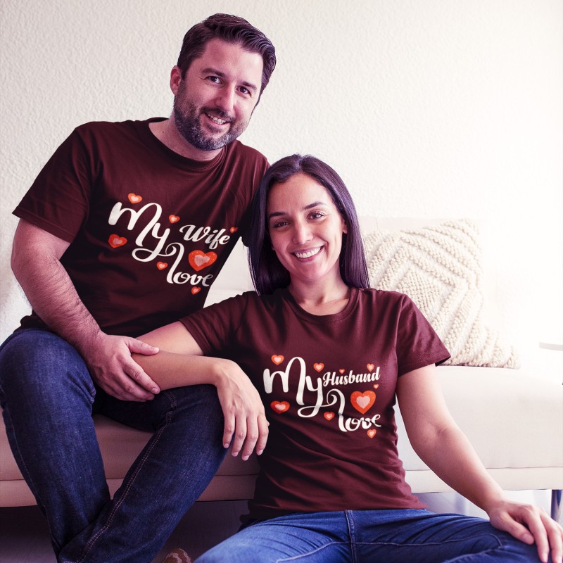 My Wife Love , My Husband Love Couple T Shirts